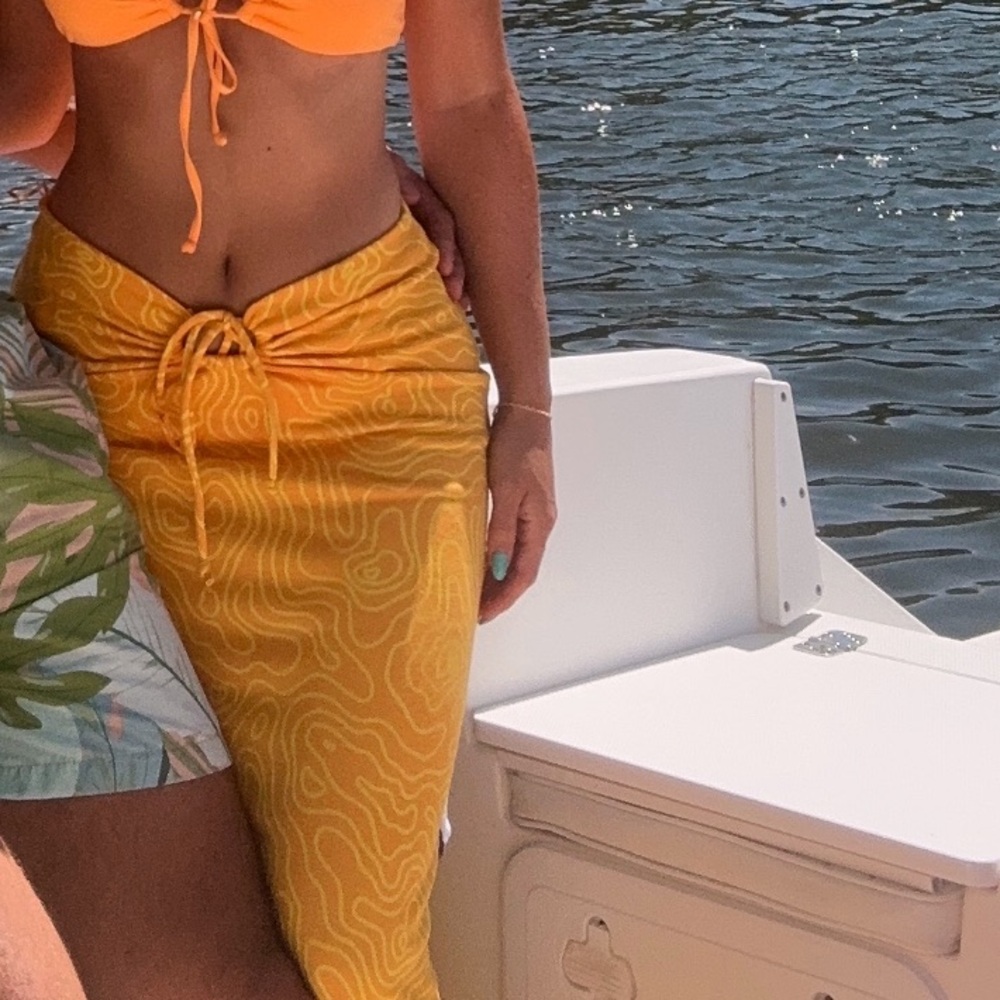 Zara Vibrant Yellow Patterned Skirt